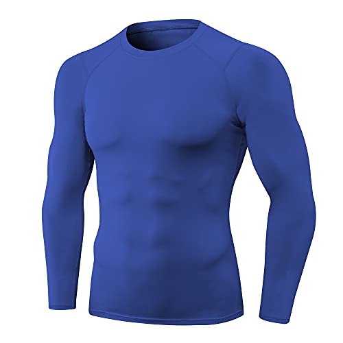 Men's Long Sleeve Compression T-Shirt - A-Blue, Small