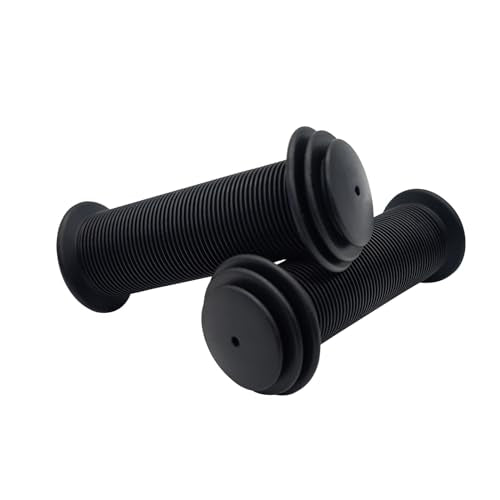 Non-Slip Soft Rubber Bike Handlebar Grips - Black, 2pcs