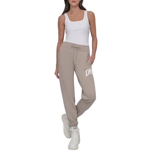 DKNY Women's X-Large Vintage Khaki Fleece Jogger Sweatpants