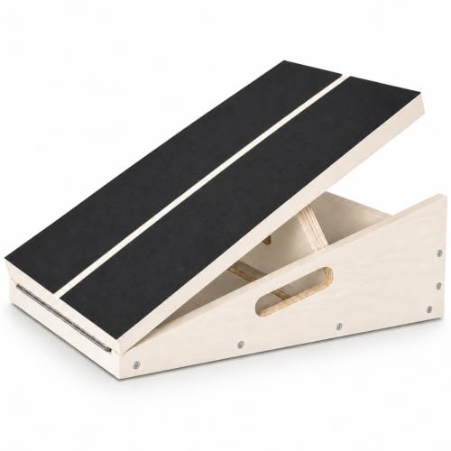 Pro Slant Board - Wooden Calf Stretching Board with 5 Angles, 16"L x 12.5"W, 500 lb Capacity