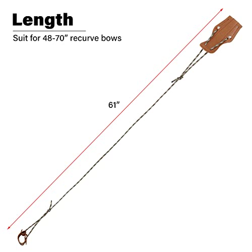 Recurve Bow Stringer Tool - Durable Nylon & Leather - Brown
