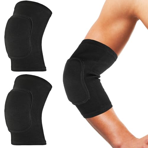 Compression Elbow Pads - Breathable Support Wraps for Kids & Adults - Full Black, Size S