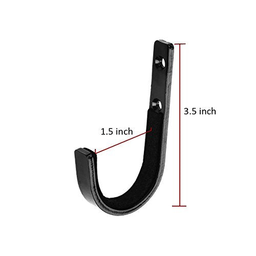 Gun Rack Shotgun Hooks - Felt Lined Wall Mount Storage, Black