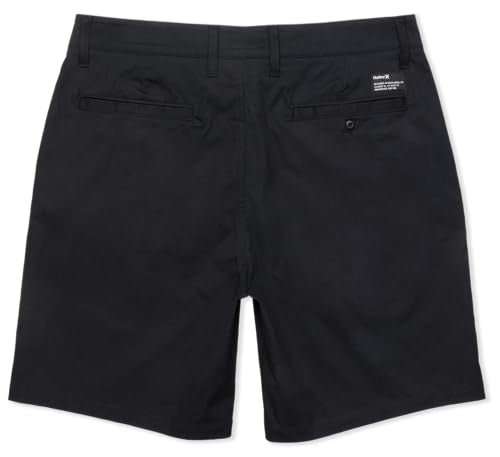 Hurley Men's Icon Cotton Walk Short 8" Inseam 19" Outseam Black, Button Closure