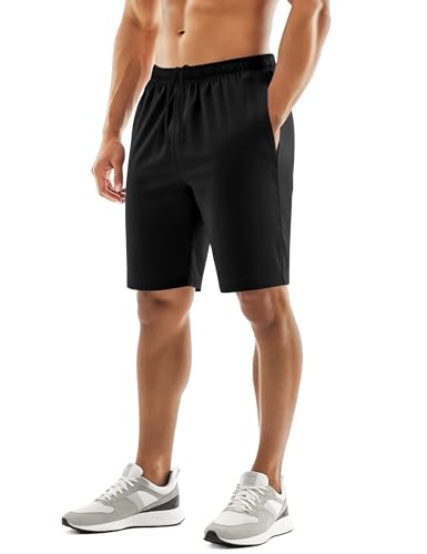 Men's 9'' Quick Dry Athletic Shorts - Lightweight Gym Shorts with Pockets - Medium/Black