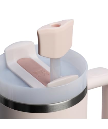 Ergonomic Silicone Straw Topper for Tumblers - 2 Pack - Rose Quartz