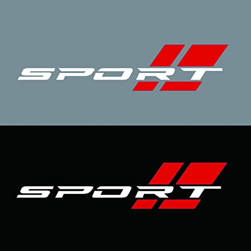 16 Inch White and Red Vinyl Decal Stickers for Trucks - Sport Letter Design