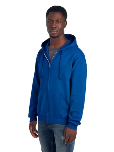 Jerzees NuBlend Full Zip Hoodies for Men - Cotton Blend, S-3X, Royal, Medium
