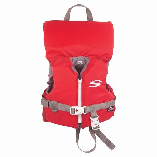 Infant Life Vest - USCG Approved Type III Jacket for Babies Under 30lbs - Red