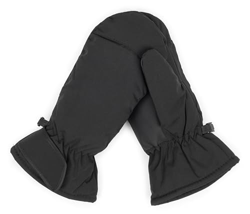 Waterproof Winter Ski Mittens - Windproof Snowboard Gloves - Black Medium