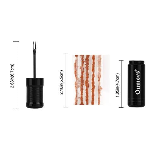 Tubeless Bike Tire Repair Kit with 5 Bacon Strips & Insertion Tool - Orange & Black