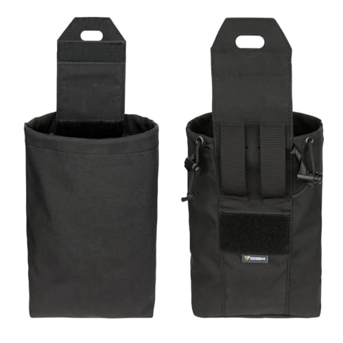 IDOGEAR Black Molle Dump Pouch Mini Folding Tool Bag for Tactical Belt & Backpack