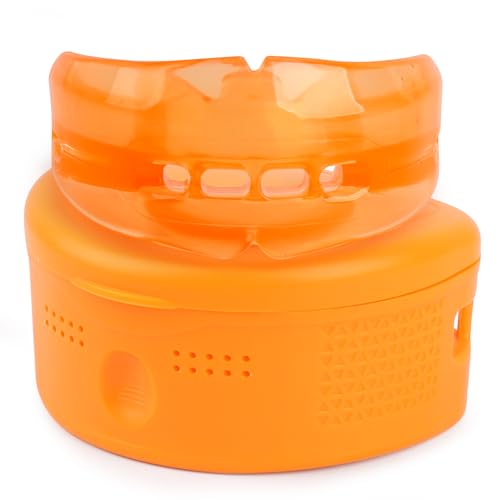 Mouth Guard for Sports - Soft, No Boil - 2Pcs Orange/Strapless