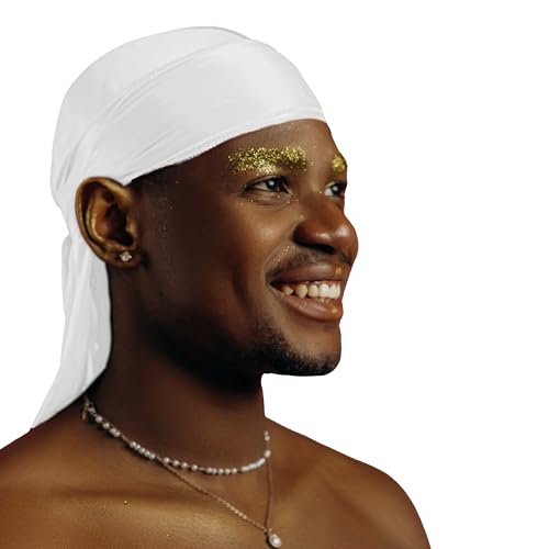 Silk Durag for Men and Women Gift Set - White Satin Do Rag