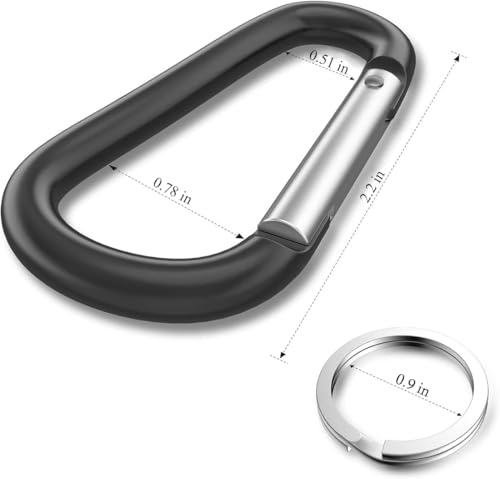 12PCS Aluminum Carabiner Clips Set - 2.2" Multicolor Keychain Hooks
