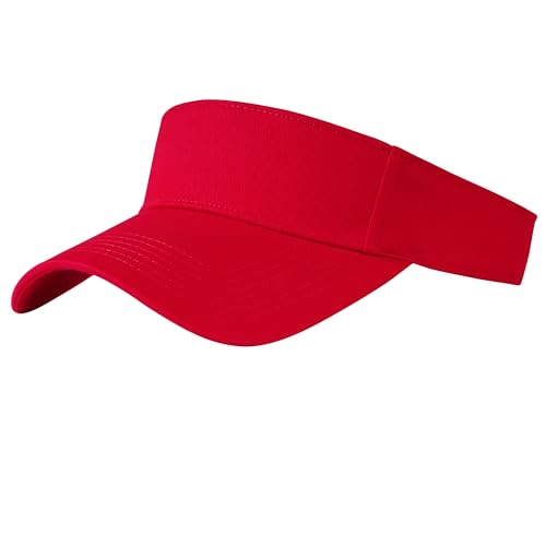 Sport Sun Visor Hat - One Size Red for Men & Women