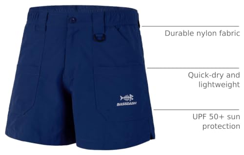 BASSDASH Youth 5" Water-Resistant Quick Dry Cargo Shorts X-Small Dark Blue