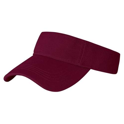 Adjustable Sport Visors Sun Hat - Burgundy, One Size (2pcs)