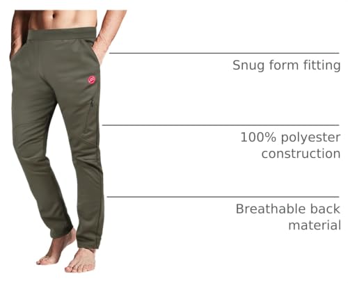 Souke Sports Men's Windproof Winter Cycling Pants - Medium Green