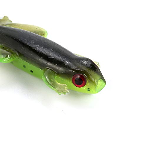 Soft Plastic Frog Baits - 6 Pack Watermelon Tadpole Lures 3.2"