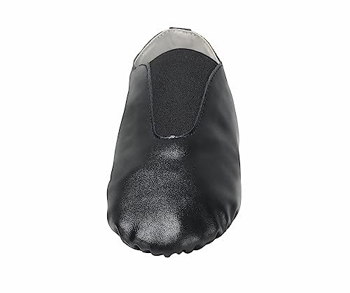 Linodes Unisex PU Leather Slip-on Jazz Shoes for Women & Men, Size 8.5/8, Black
