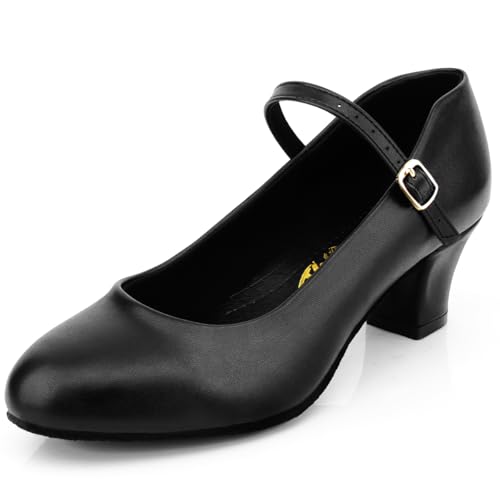 Bokimd Women's Black Non-Slip Latin Salsa Dance Heels - Prom & Ballroom Shoes, Size 6