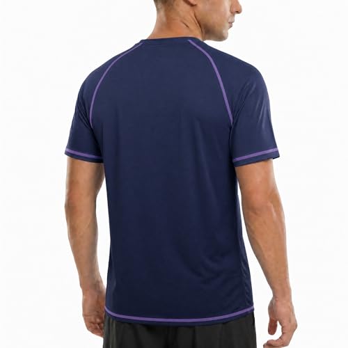 Men's UPF 50+ Quick-Dry Cooling Swim Shirt - X-Large Navy