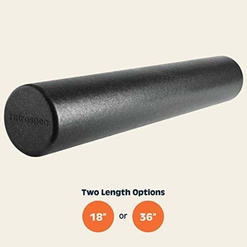 Retrospec 36-Inch High-Density Foam Roller - Extra Firm Black for Muscle Recovery