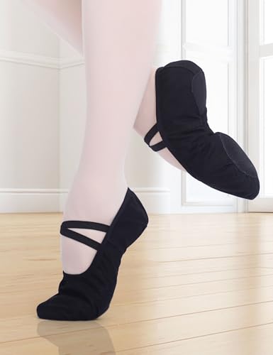 Canvas Ballet Shoes for Girls - Big Kid Size, Black