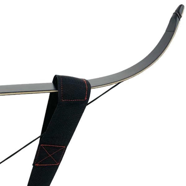 Recurve Bow Stringer Tool - Durable Nylon & Leather - Black
