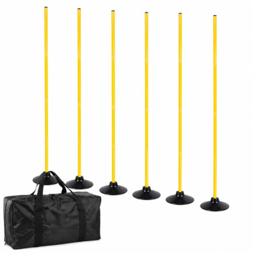 Adjustable Agility Training Poles - 6 Pack for Sports & Pets