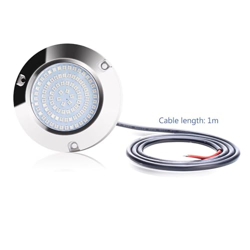 90 LED Blue Underwater Boat Light IP68 10-30V Surface Mount Marine Transom