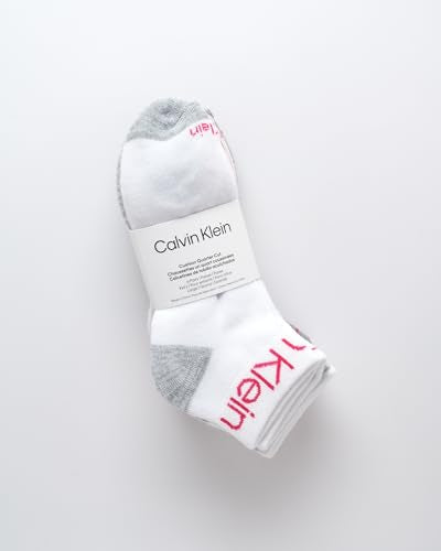 Stretch Cushioned Quarter Ankle Socks - 6 Pack White Multi, Medium