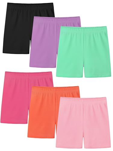 Girls Bike Shorts – 6 Pack Under Dress Dance Shorts for Toddlers - Multi-Color (2-3T)