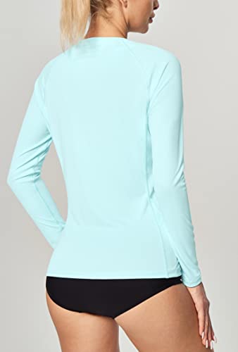 UPF 50+ Long Sleeve Women's Rash Guard Workout Top - Quick Dry Athletic Shirt
