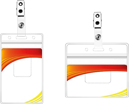 Metal Badge Clips with Clear PVC Straps - 30 Pack