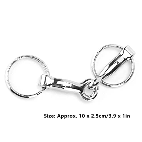 Horse Snaffle Bit Keychain - Silver Zinc Alloy Equestrian Jewelry