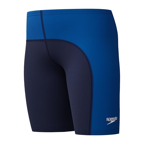 Speedo Boy's Jammer Swimsuit - Begin to Swim Solid with Block Peacoat, Quick-Dry Water Shorts