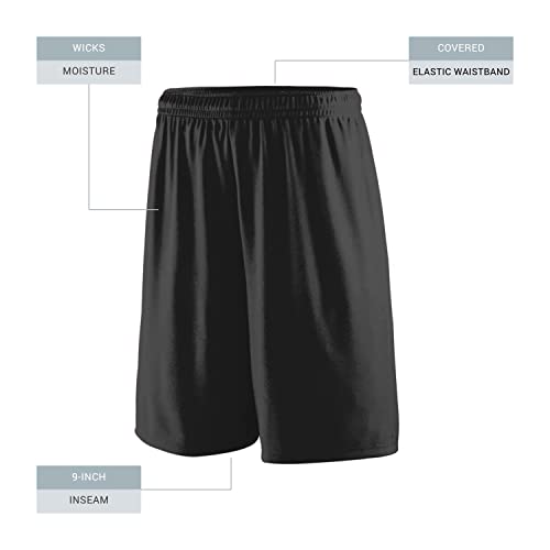 Youth Training Shorts - 9-Inch Inseam, Athletic Gym Wear, Medium
