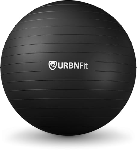 Exercise Ball - 65cm Anti-Burst Yoga Ball for Workout & Pregnancy - Black