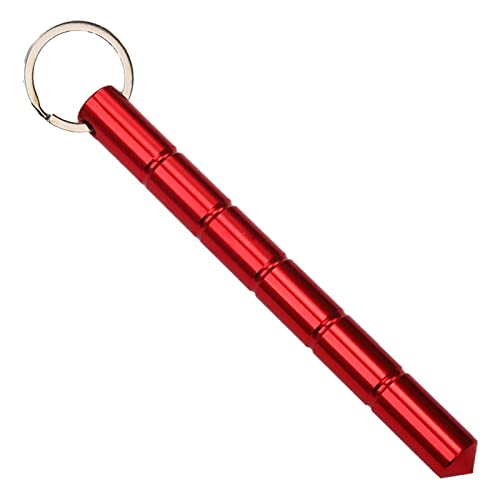 Portable Metal Keychain with Keyring - Red