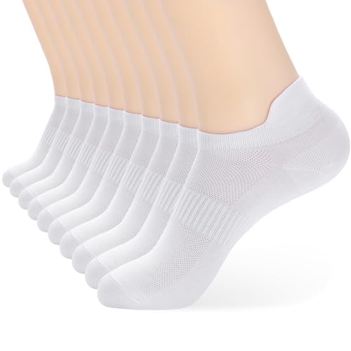 7-9/12 Pairs White Ankle Socks Women & Men No Show Low Cut with Tab
