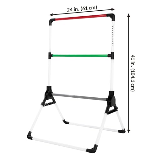 Portable Ladder Toss Game Set with Built-in Scoring - 2 Targets & 6 Bolos