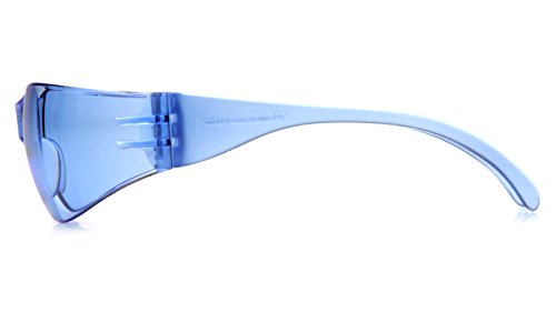 Safety Eyewear with Clear Frame & Foam Padding - Infinity Blue Lens