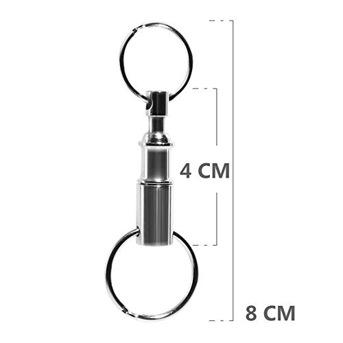 5 Pack Detachable Pull Apart Key Rings - Quick Release Keychains