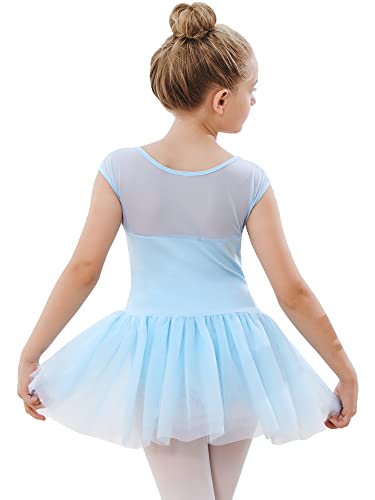 Stelle Girl Ballet Leotard with Tutu Skirt - 4-5T Blue Dance Costume