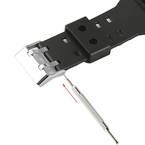 Replacement Resin Keeper Loop for Casio Watch Band - Black 22mm (3 Packs)