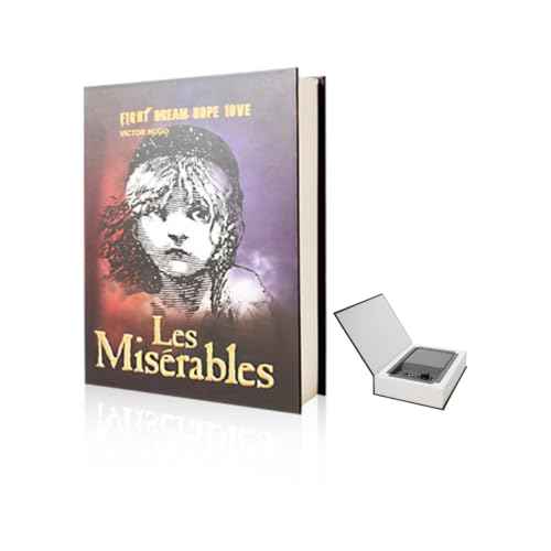 Real Paper Transfer Book Safe, Combination Lock,Hollow with Secret Hidden Compartment (Les Miserables-Combination)