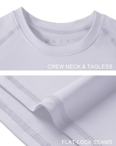 Boys' Long Sleeve Compression Shirt - Large, White Athletic Base Layer