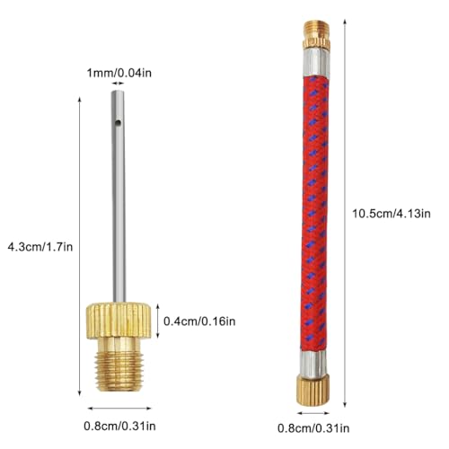 10-Pack Heavy Duty Brass Ball Pump Needles with Adaptor Hose